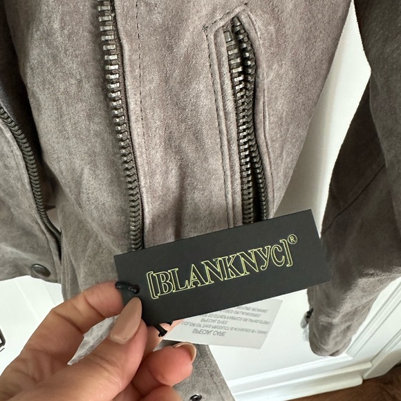 Blank Nyc Women's Leather Moto Jacket Light Gray - Picture 4 of 7